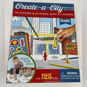 Create-A-City; Urban Hub Edition. NEW! 78 Stickers, 50 Punch-outs, 3 Houses